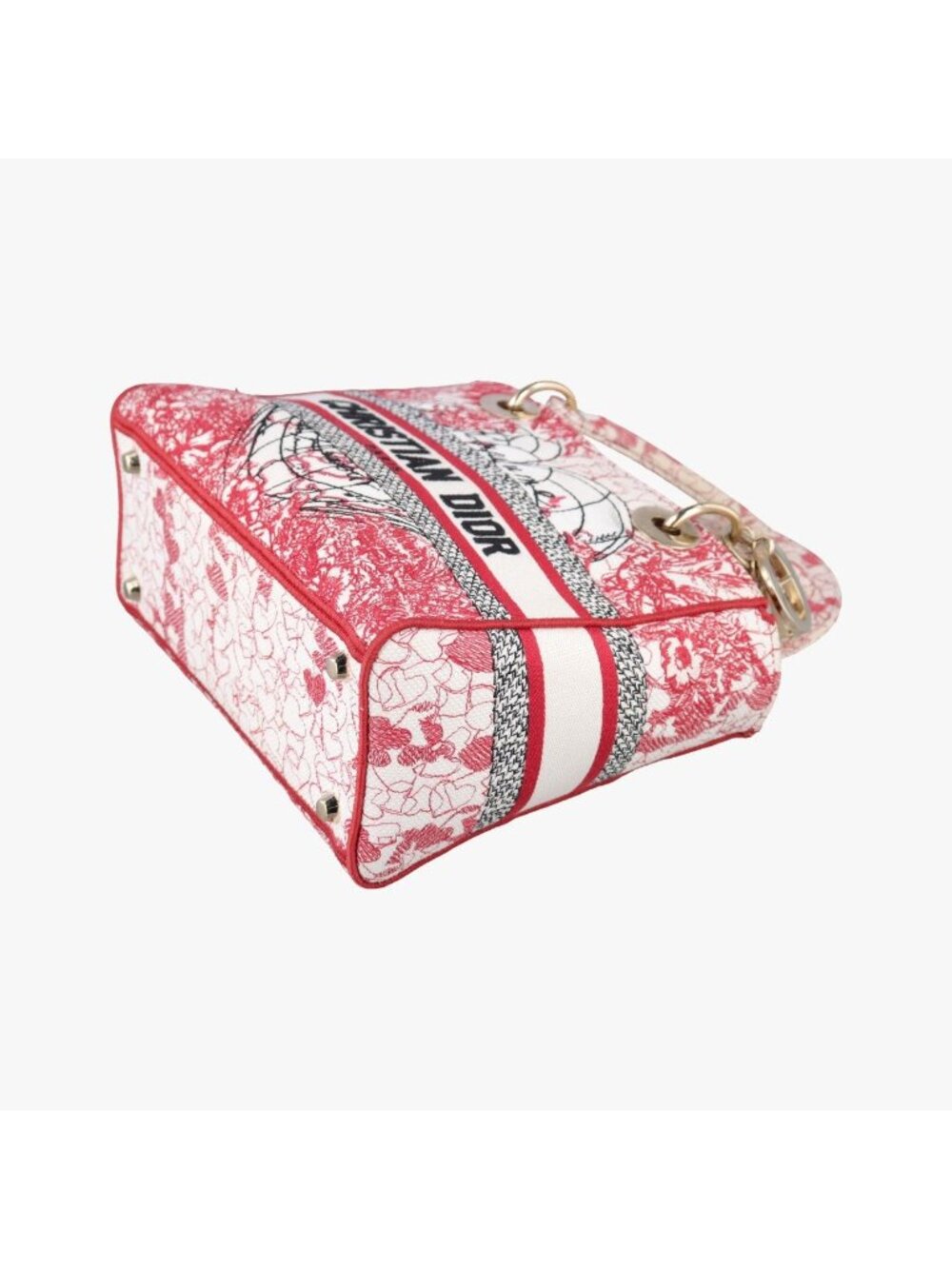 ★SOLD★ Dior D-light Royaume Red Multicolor Canvas Messenger - Picture 4 of 15